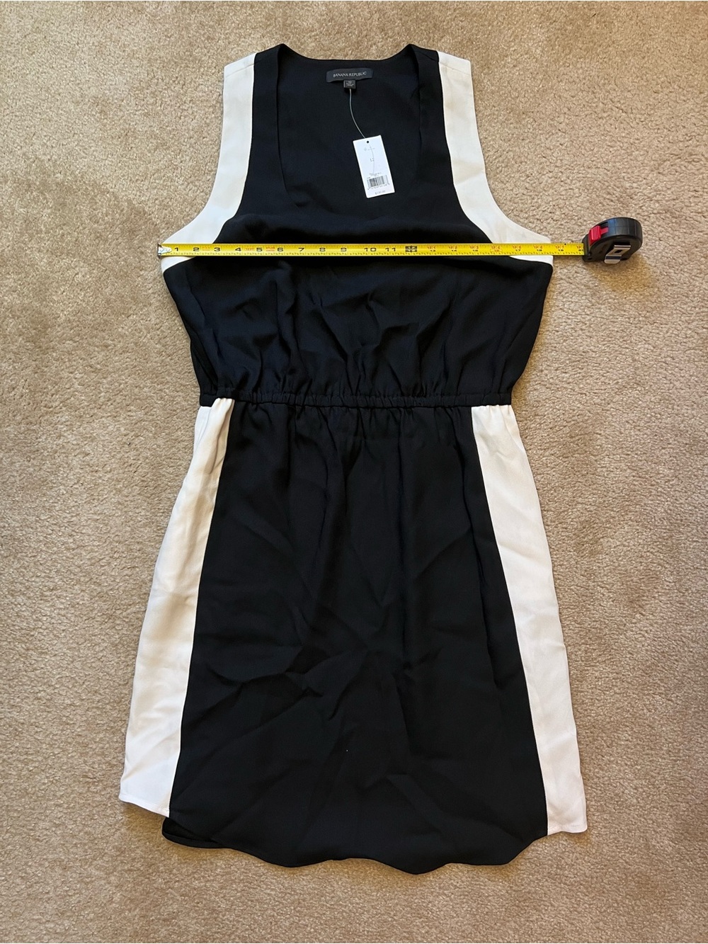 Banana Republic NWT Black White Colorblock Sleeveless Dress Size 12 - Picture 2 of 8